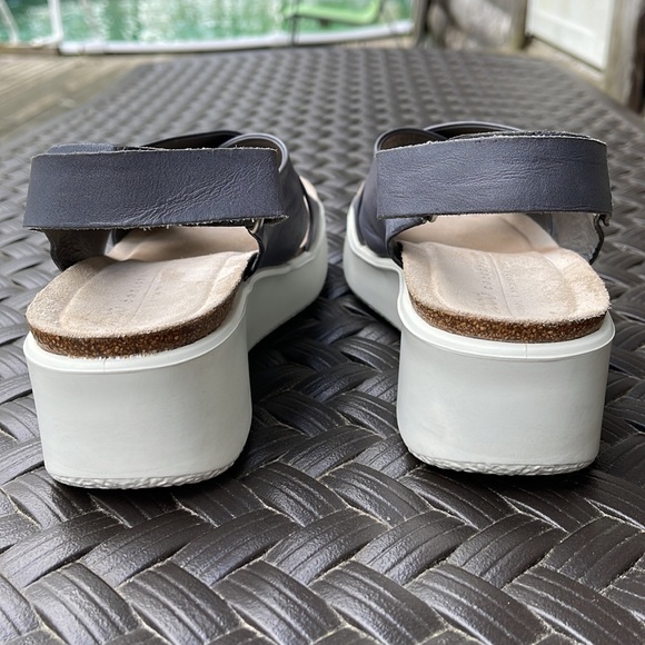 Ecco Gray Wedge Adjustable Sandal - Picture 8 of 10